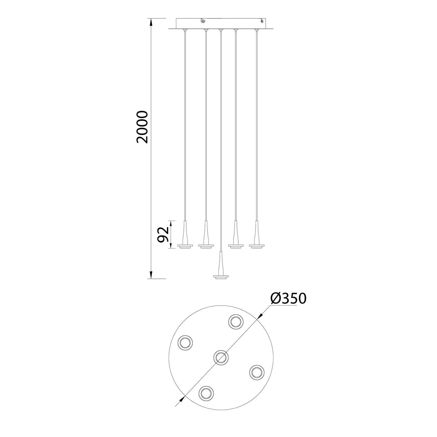 Люстра подвесная БЕЗ плафонов (5) Mantra Andromeda 8932