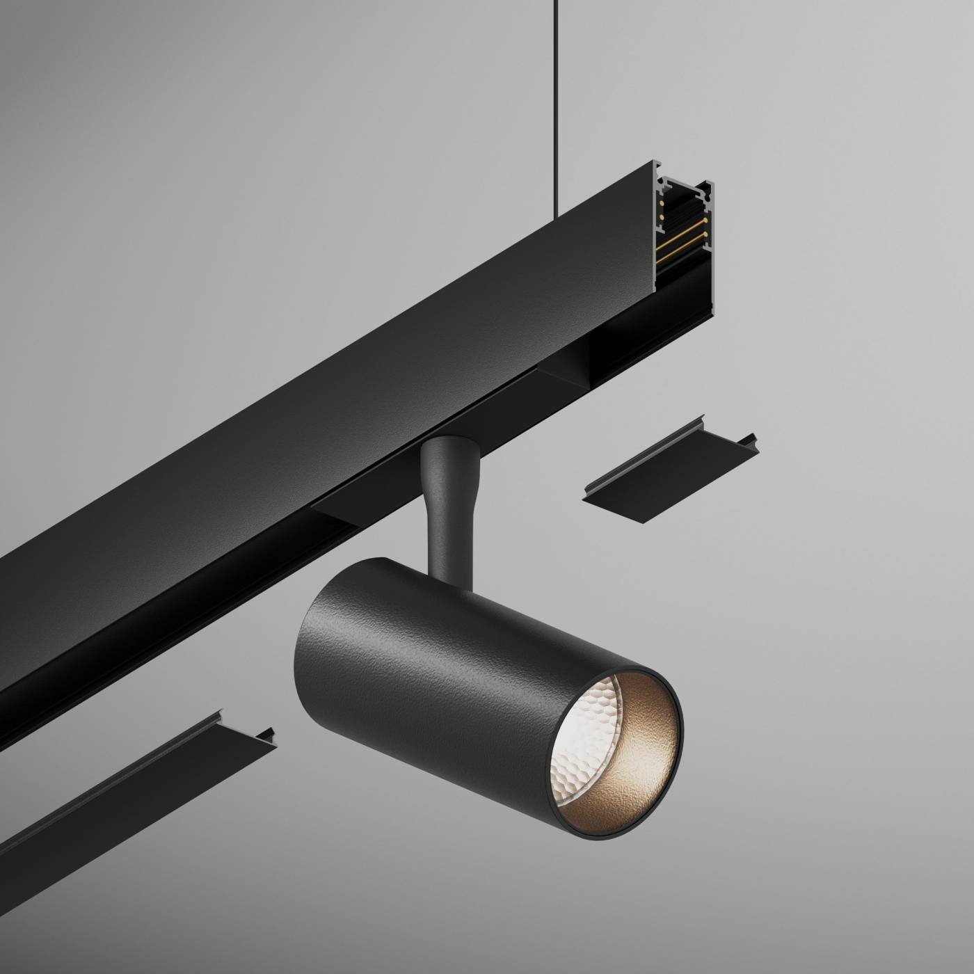 Декоративная вставка-экран для накладных шинопроводов-1м, чёрный Hesby Lighting ElDeko HSBL_0199