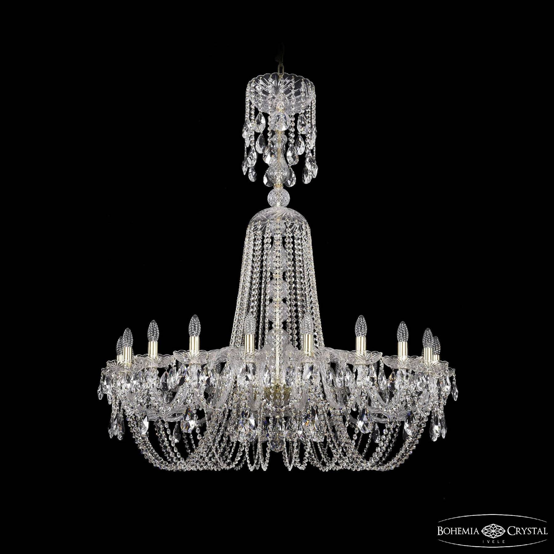 1402/20/400/XL-140 G Подвесная хрустальная люстра 1402 Bohemia 1402/20/400/XL-140 G