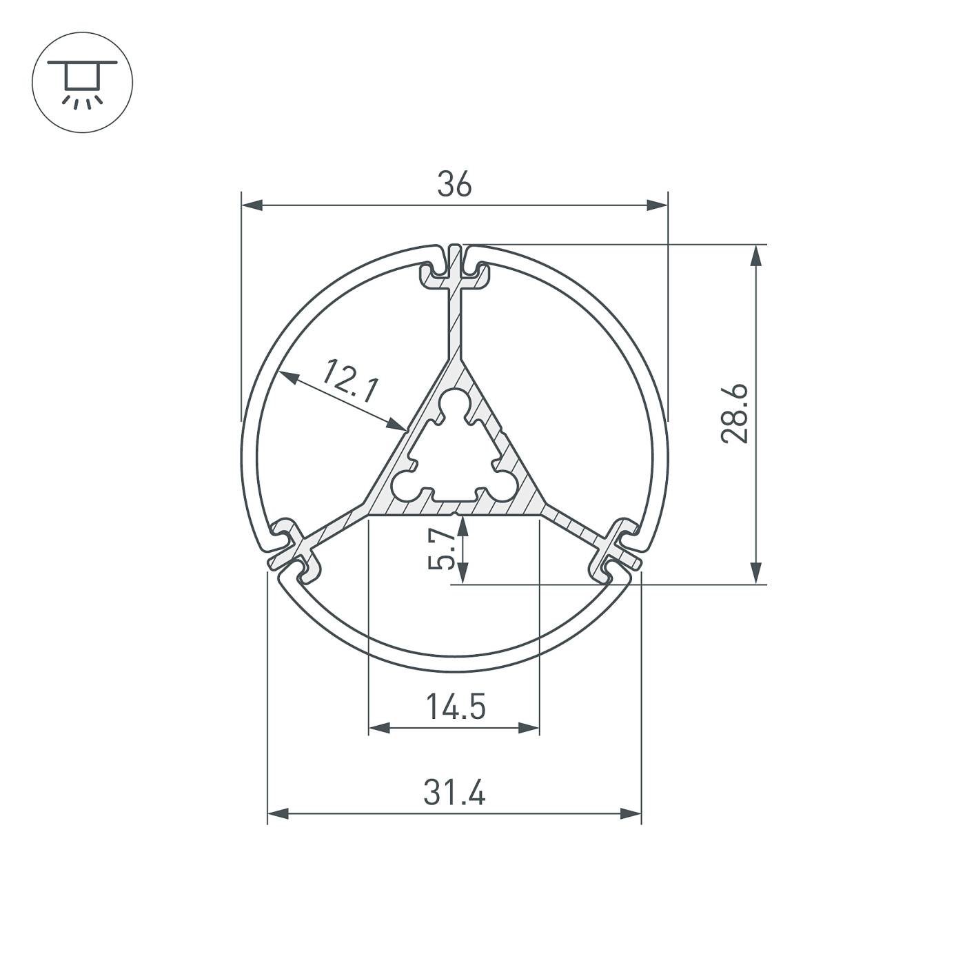 Профиль Arlight Sl-Round 050250