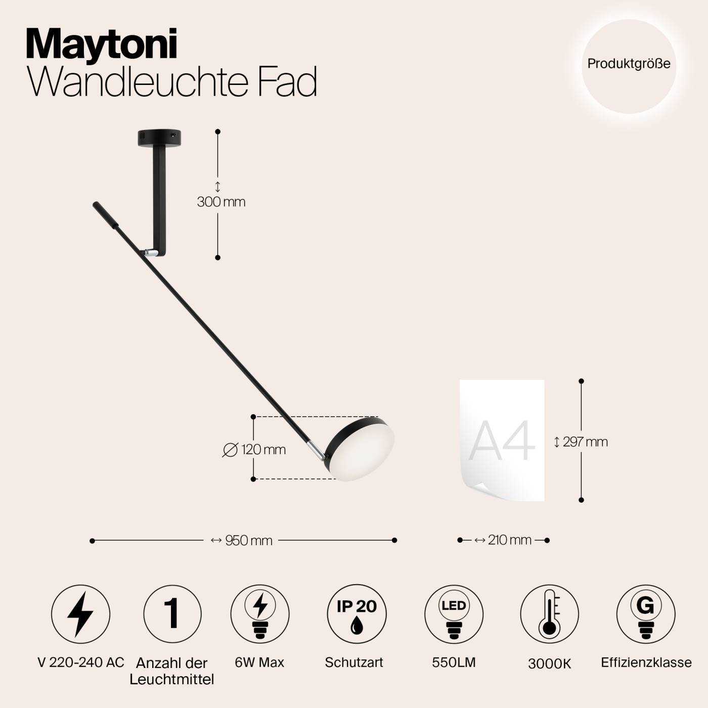 MOD070WL-L6B3K Настенный светильник Maytoni Fad MOD070WL-L6B3K