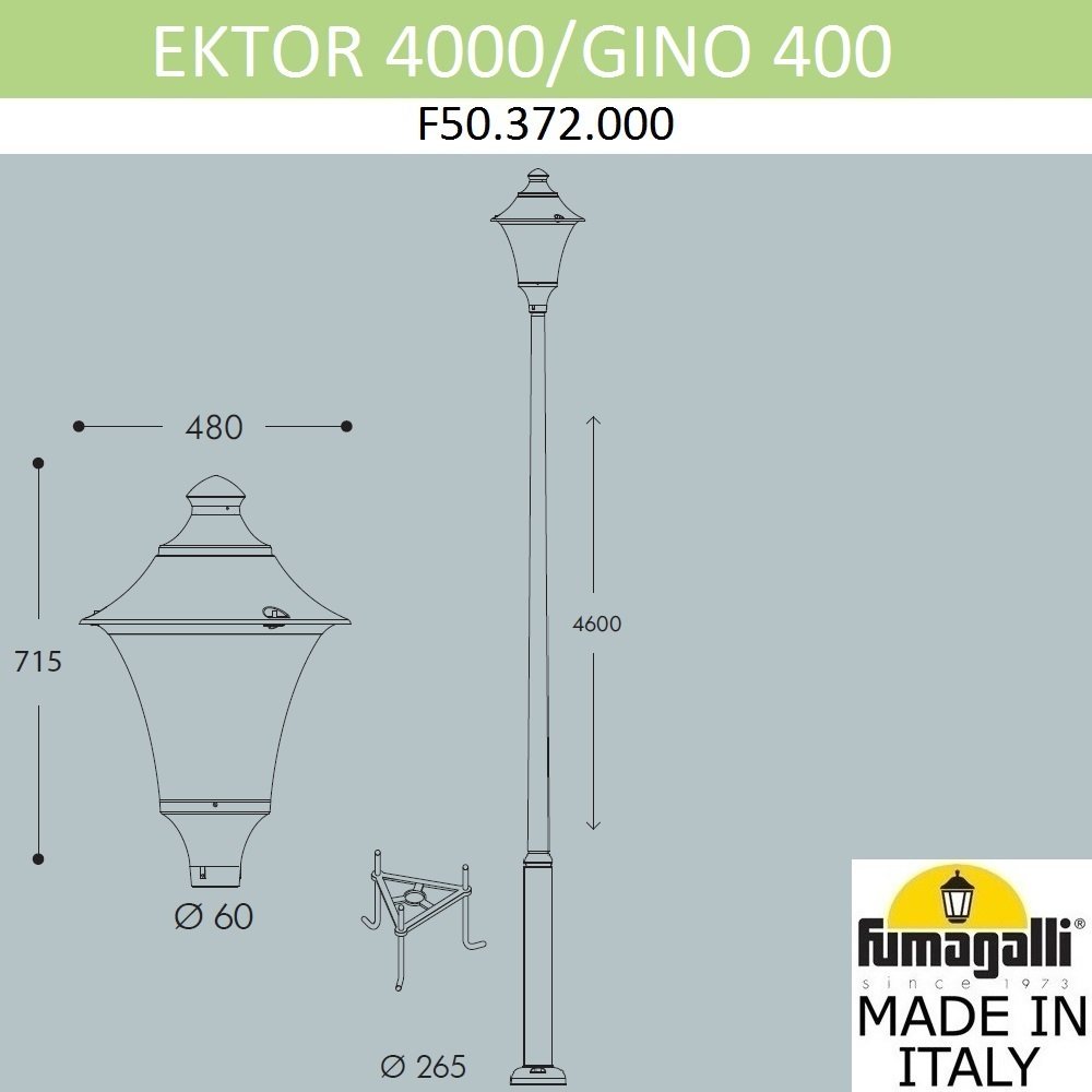 F50.372.000.AXE27 Столб фонарный уличный Fumagalli Gino F50.372.000.AXE27