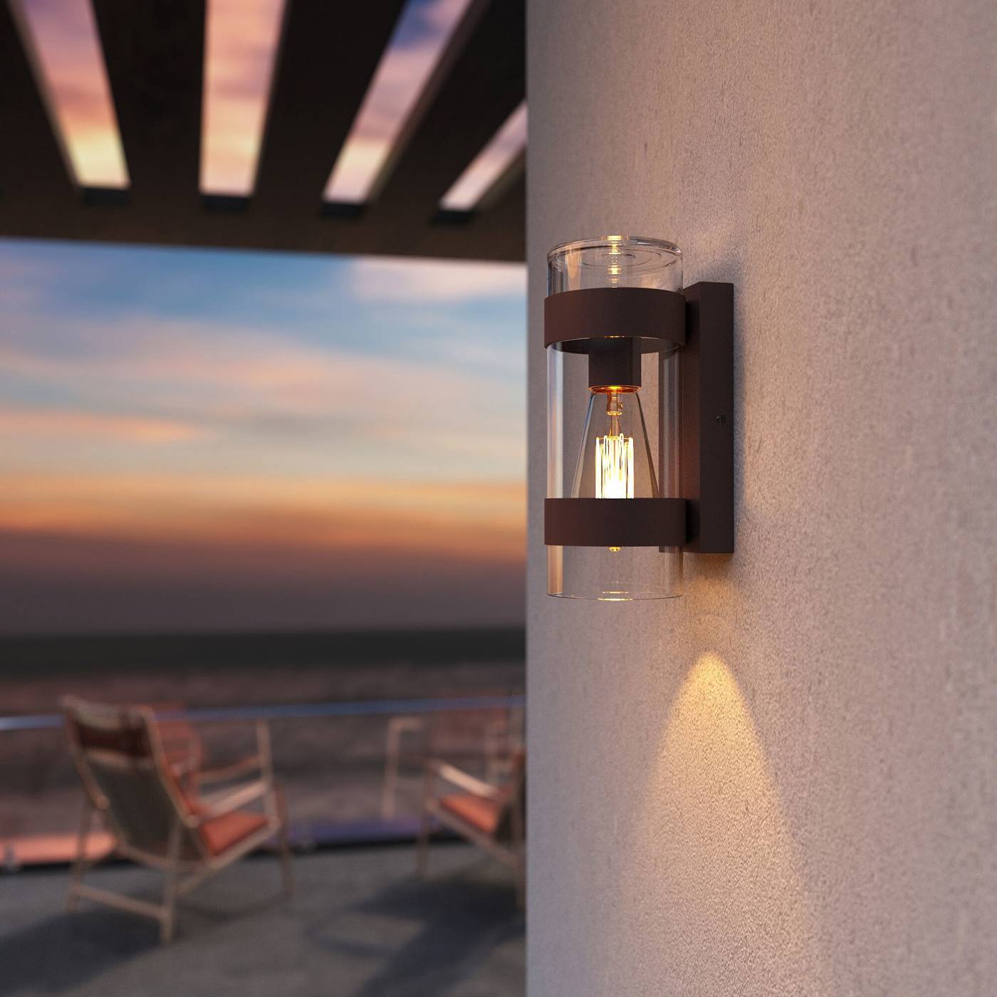 Уличный настенный светильник Elektrostandard Falcon Falcon темно-коричневый (35167/D)