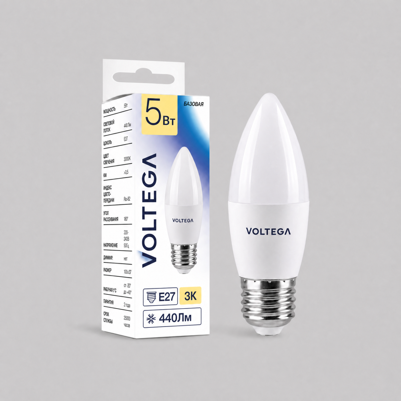 Светодиодная лампочка Candle 5W Voltega 3266