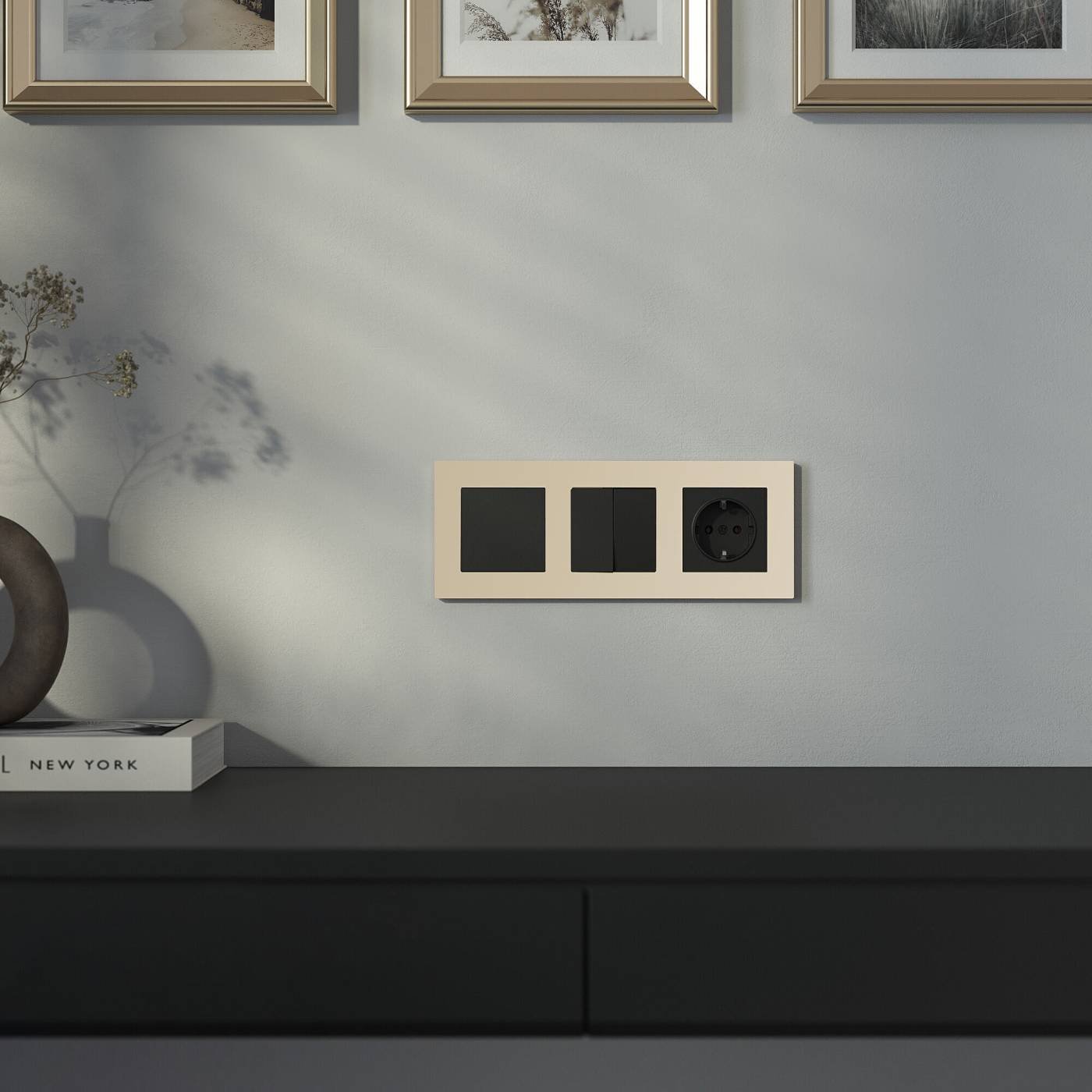 Рамка Werkel W0032911/ Рамка на 3 поста Slab (шампань софт)