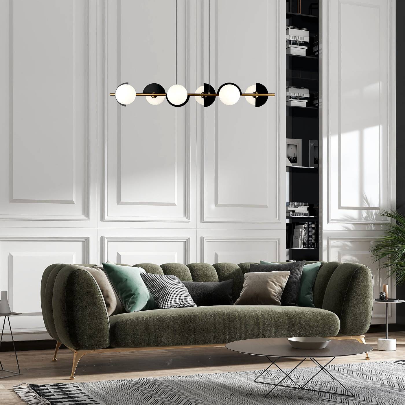 Светильник подвесной Eurosvet Moity 70149/6 черный/латунь Smart