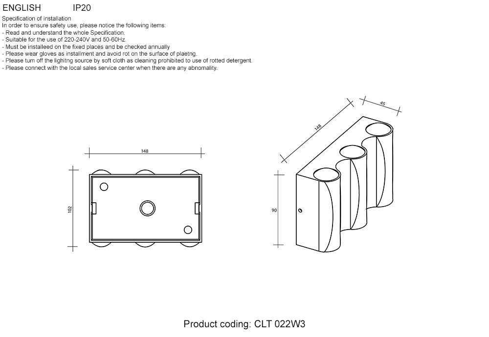 CLT 022W3 BL-GO 4000K Настенный светильник Crystal Lux Clt 022 CLT 022W3 BL-GO 4000K