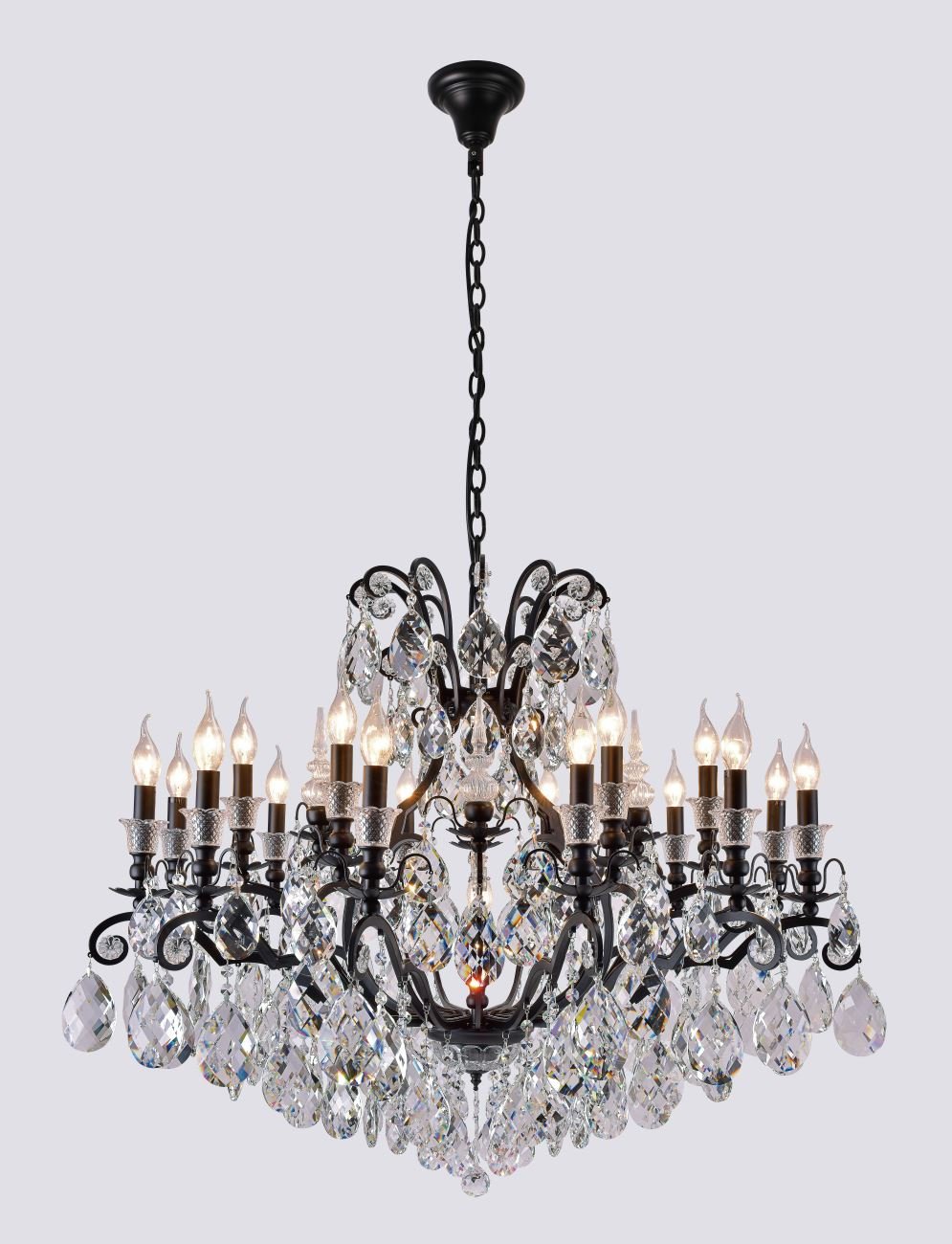 MAGNIFICO SP19 BLACK/TRANSPARENT Подвесная хрустальная люстра Magnifico Crystal Lux MAGNIFICO SP19 BLACK/TRANSPARENT