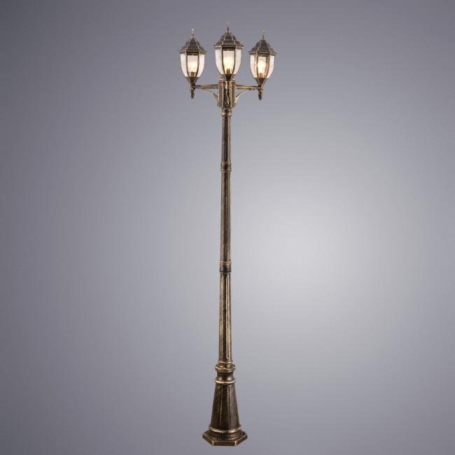 Столб фонарный уличный Arte Lamp Pegasus A3151PA-3BN