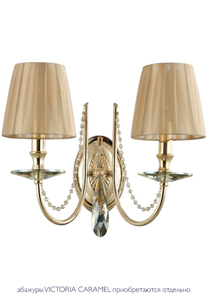 Настенное бра Crystal Lux Victoria VICTORIA AP2 GOLD/AMBER