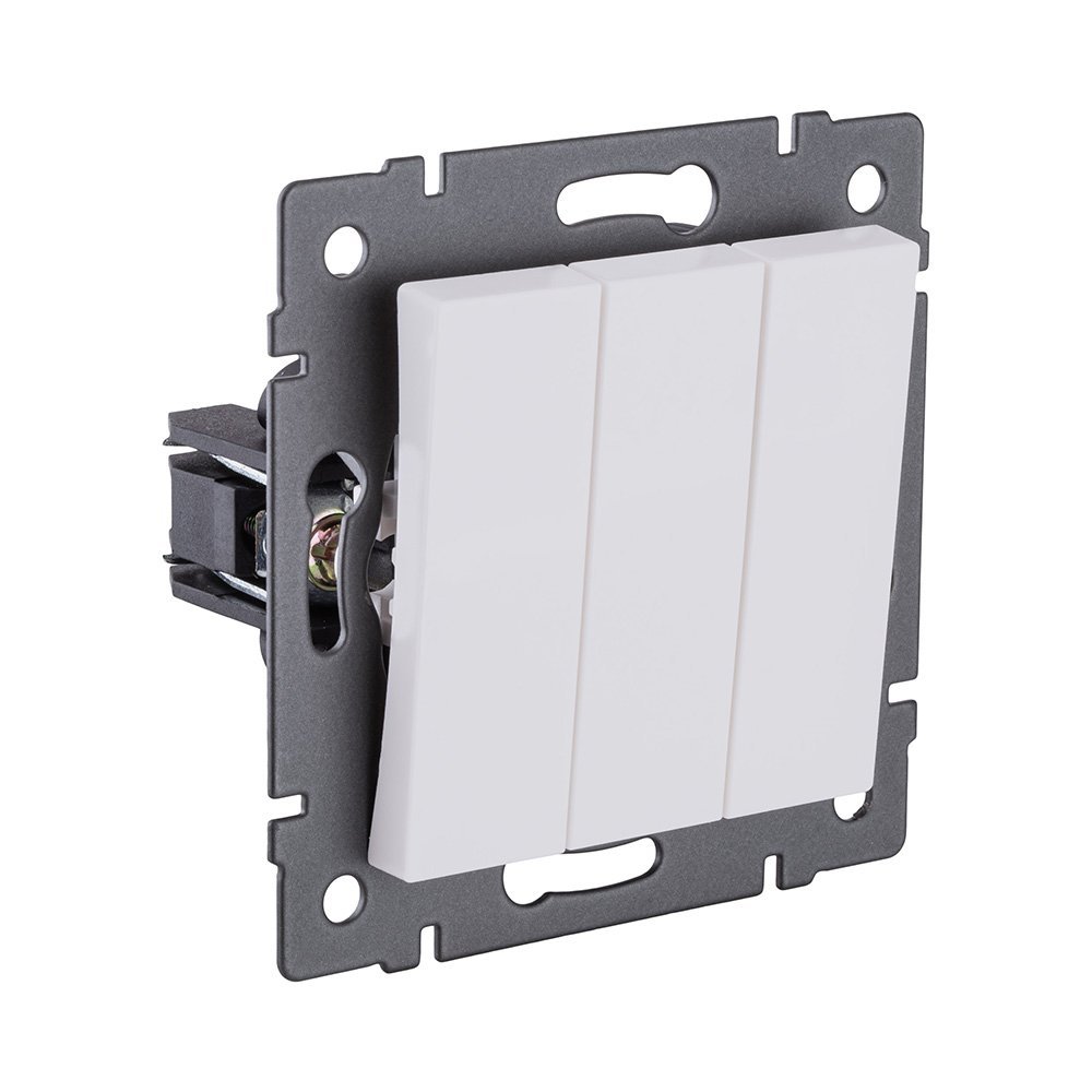 REA-S-012WM Выключатель 3-клавишный 10А/250В, белый матовый Kollinger REA-S-012WM для Aspekt, Eleganz, Reflex