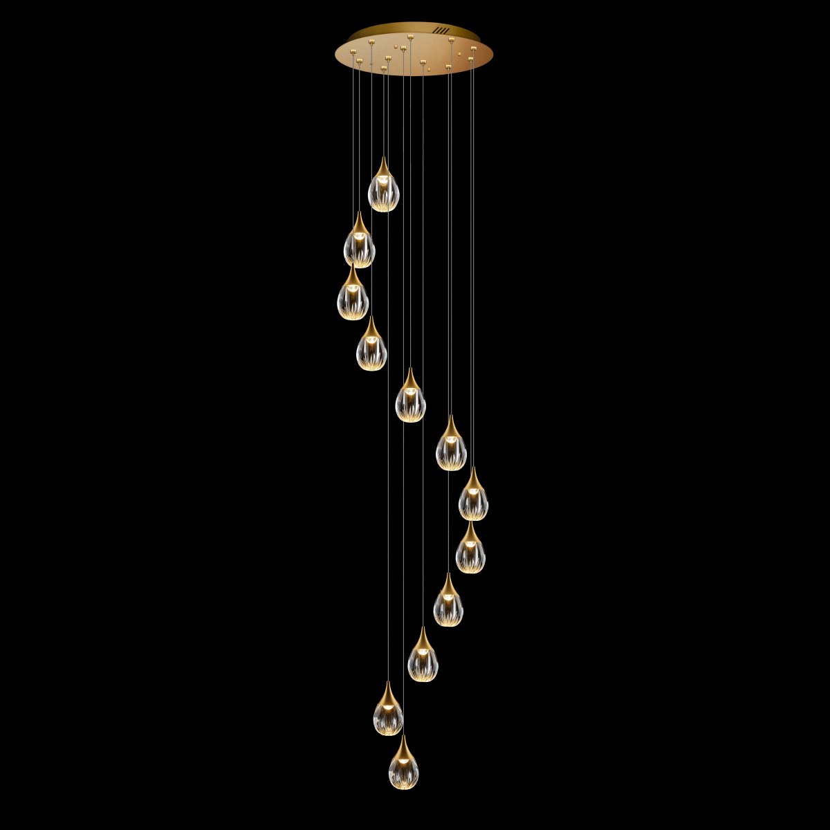 MD24001004-12A gold/clear Люстра каскадная Delight Collection Stilla MD24001004-12A gold/clear