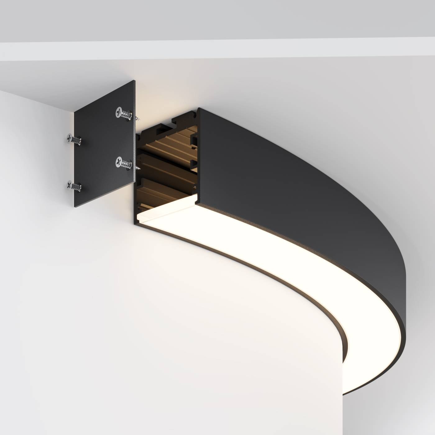 Радиусный профиль 35x35 Ø800мм 1/4 круга Maytoni Радиусный профиль ALM-3535R-B-D-90°-0.8M