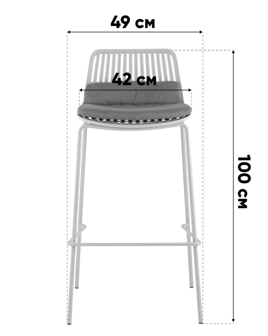 D-012H-75 grey Барный стул Stool Group Louran D-012H-75 grey
