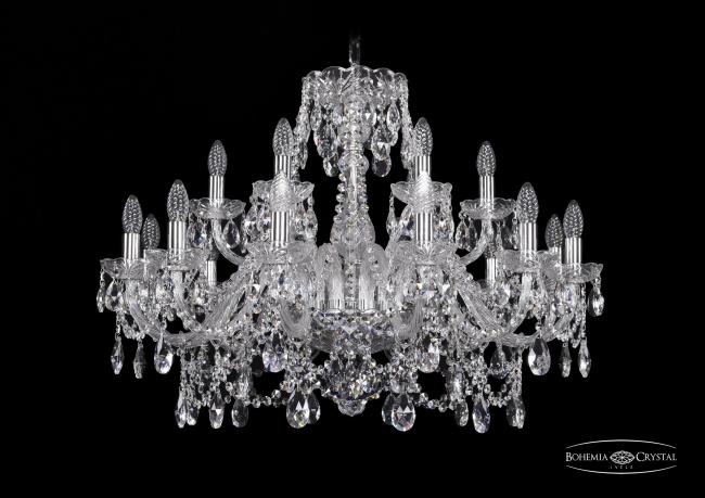 1411/12+6/300 Ni Подвесная хрустальная люстра 1411 Bohemia 1411/12+6/300 Ni