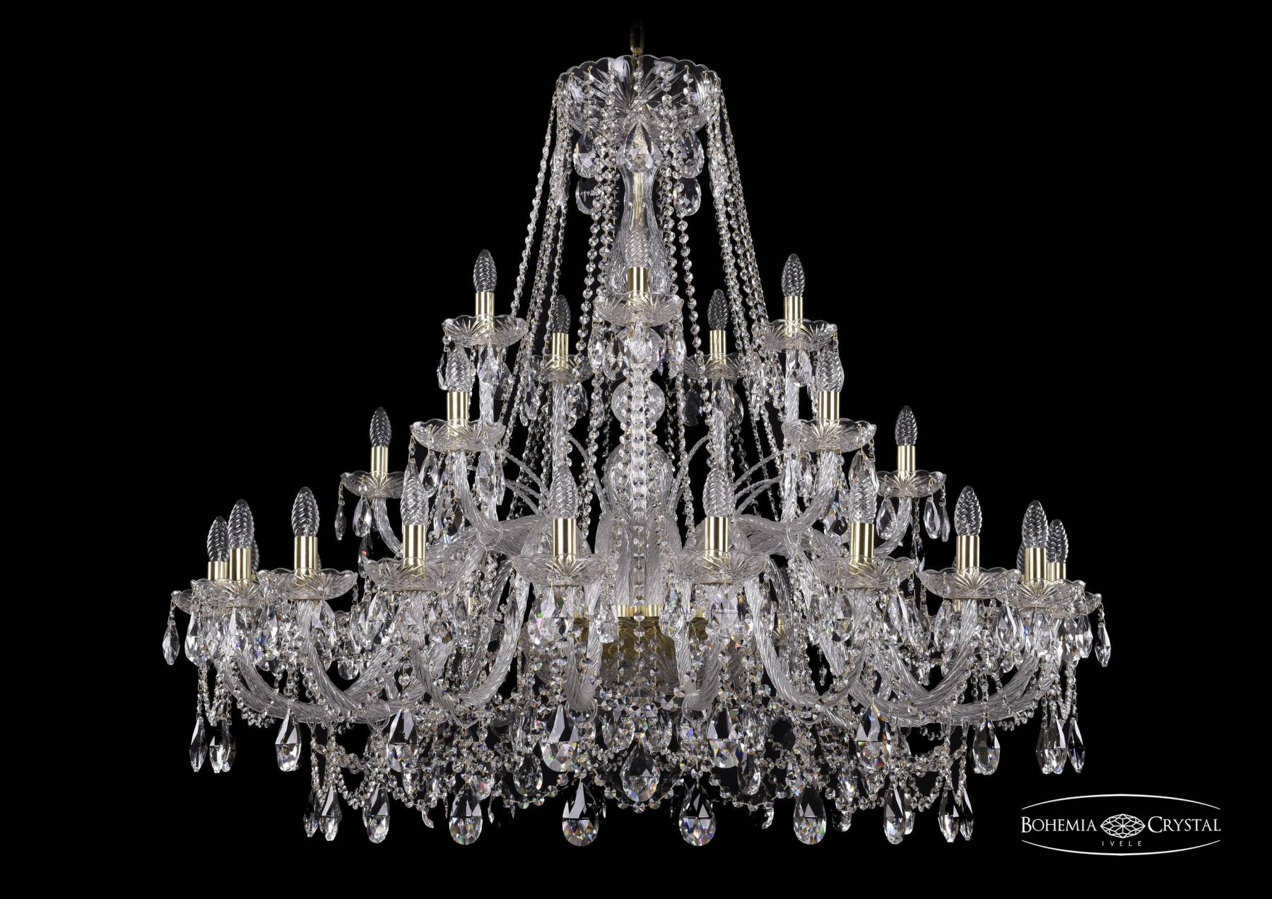 1411/20+5+5/460 G Подвесная хрустальная люстра 1411 Bohemia 1411/20+5+5/460 G