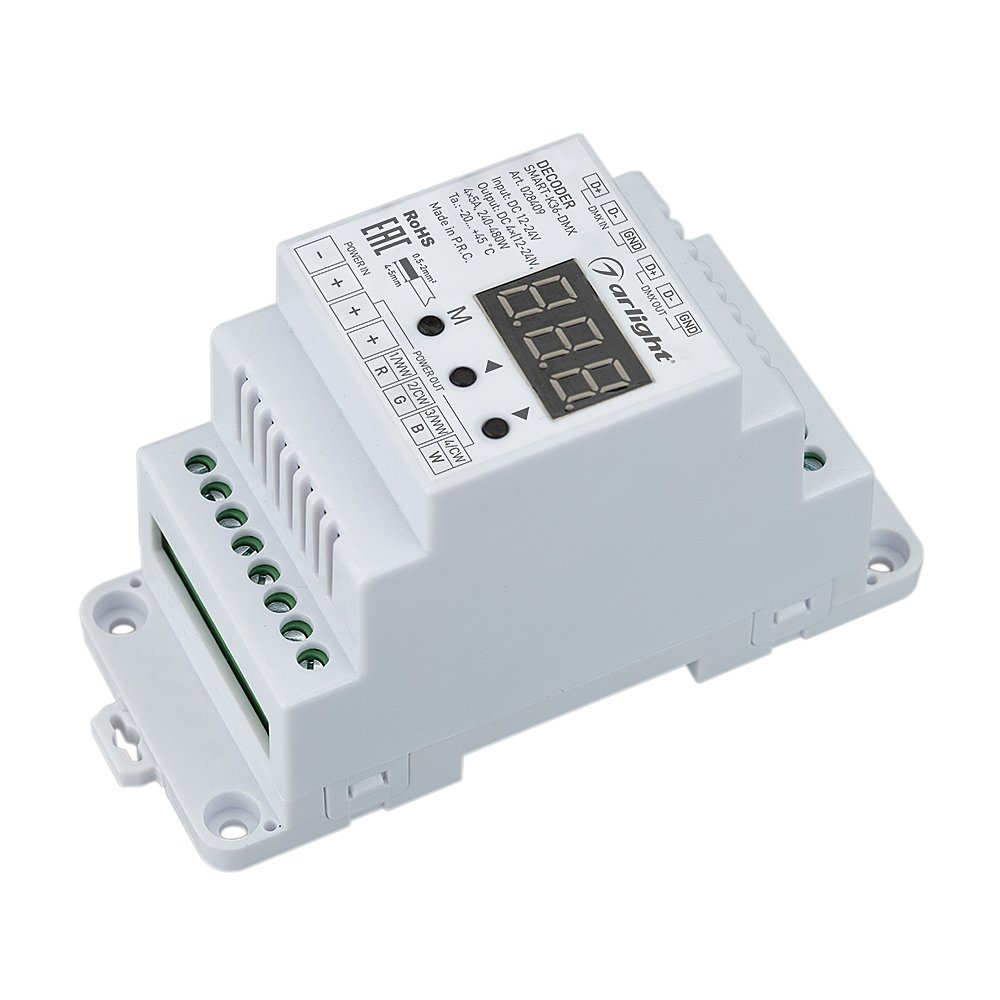 028409 Декодер DMX512 для трансляции DMX512 сигнала ШИМ(PWM) устройствам Arlight 028409