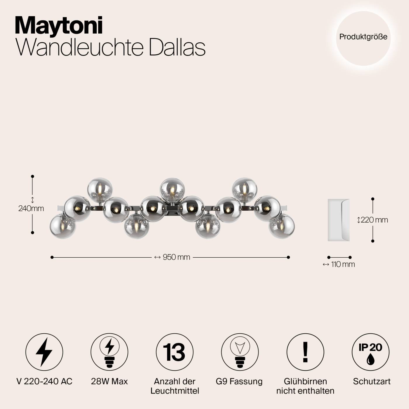 MOD547WL-13CH Настенное бра Maytoni Dallas MOD547WL-13CH