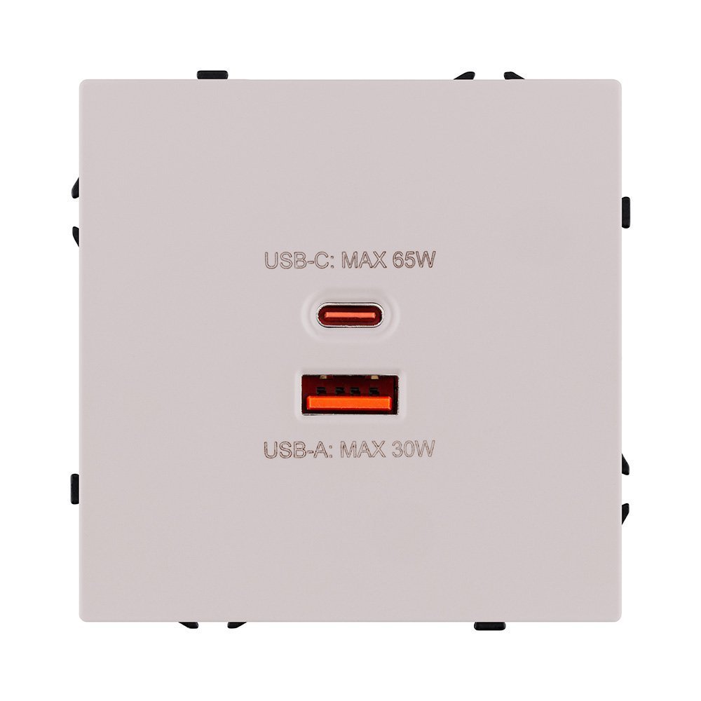 EC-024CM Розетка USB A+C 65W, кашемир матовый Kollinger Eclipse EC-024CM