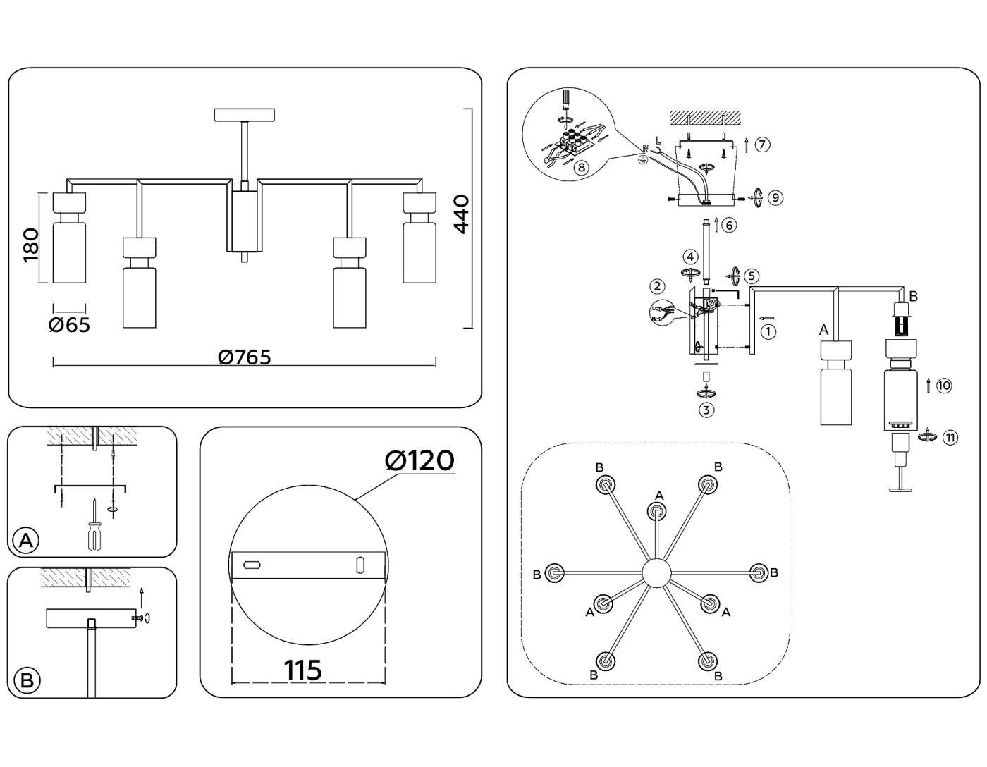 LH56128 Потолочная люстра Ambrella Heigh Light LH56128