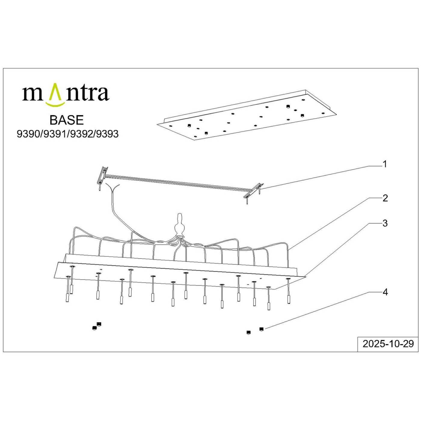 9391 9391 Основание потолочное 14L MODULAR LIGHT FLORONES