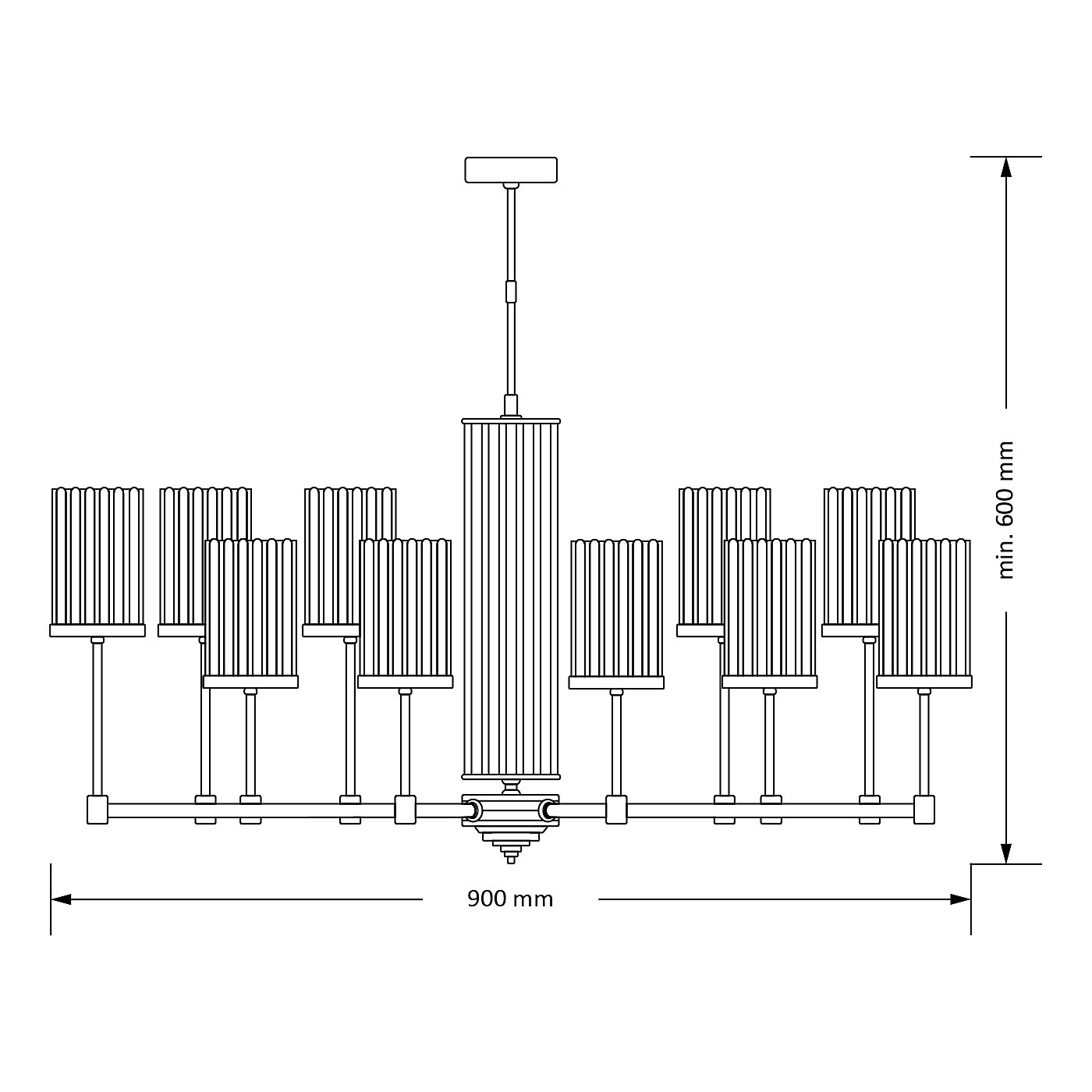Люстра на штанге Kutek Empoli Ryfel EMP-ZW-10(N)R
