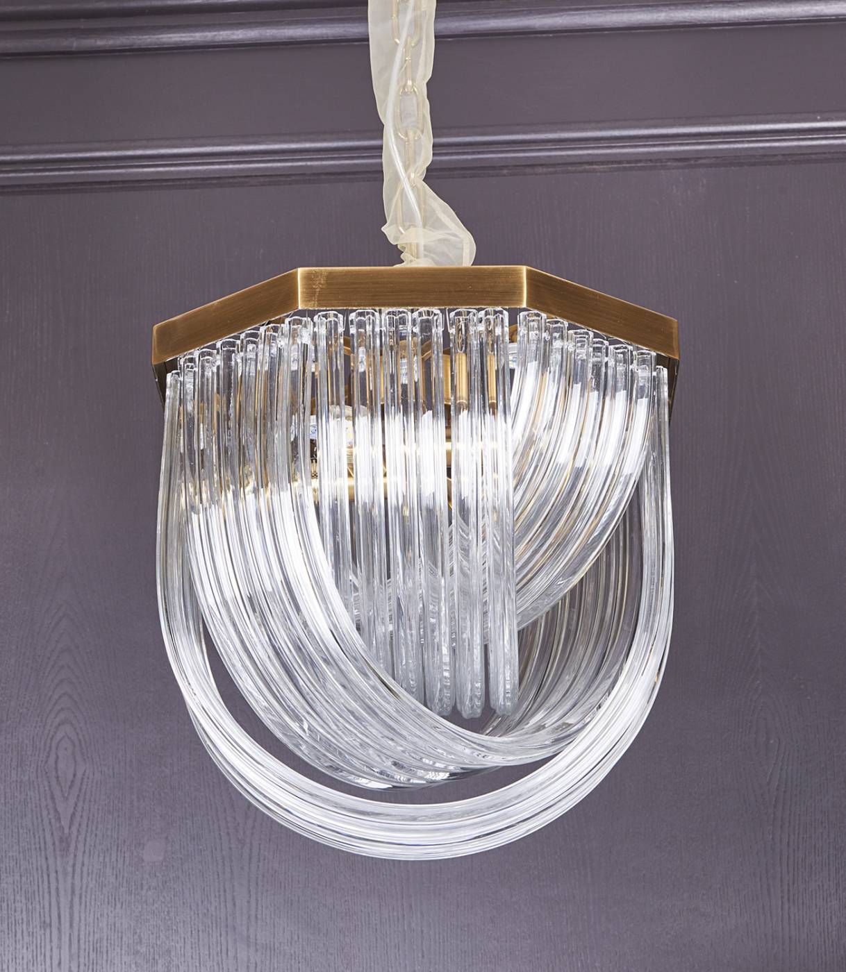 A001-400 L4 brass/clear Подвесная люстра Delight Collection Murano Glass A001-400 L4 brass/clear