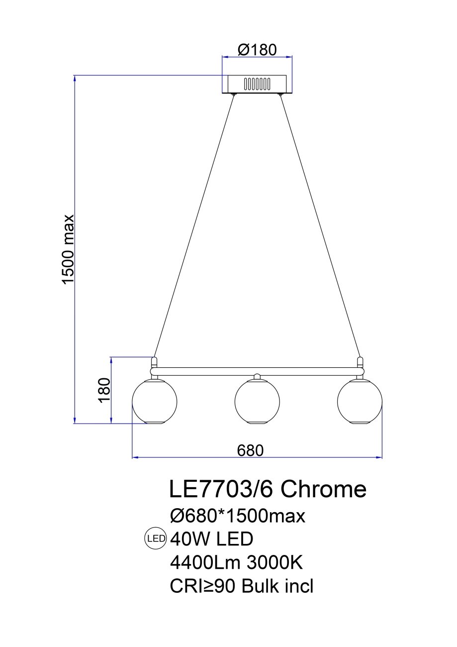 Подвесная люстра LEON Aurore LE7703/6 Chrome