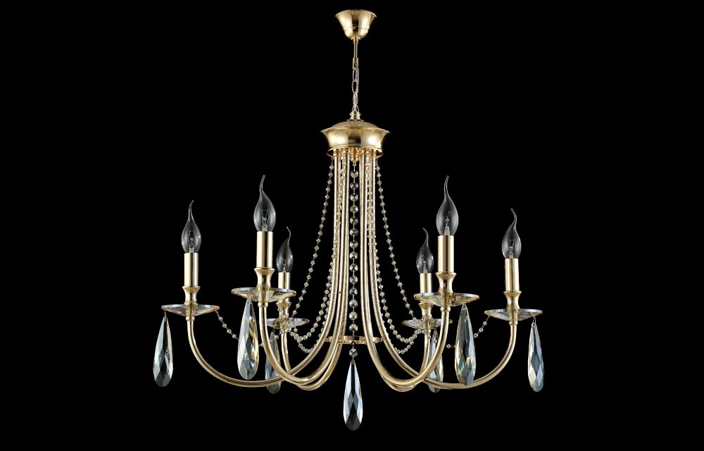 Подвесная люстра Crystal Lux Victoria VICTORIA SP6 GOLD/AMBER