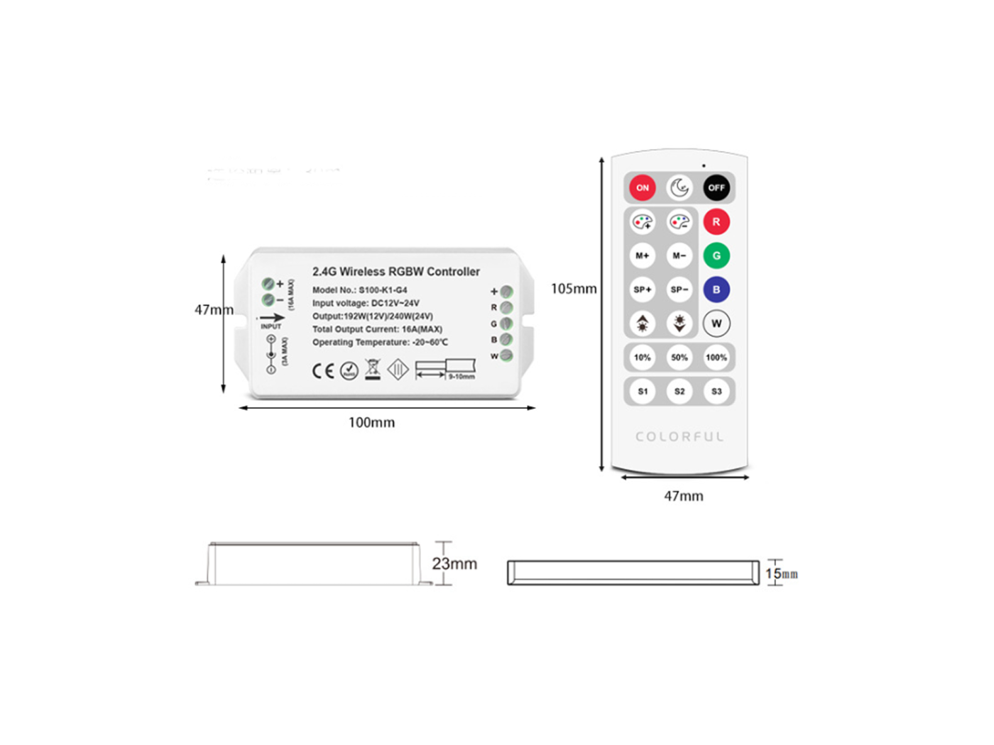 00-00021387 Контроллер RGBW, 2.4G с пультом, 21 кноп., SWG Standard 00-00021387