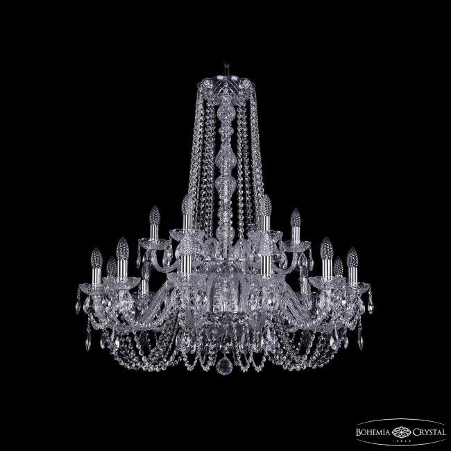 Подвесная хрустальная люстра 1402 Bohemia 1402/12+6/300/h-91/2d Ni