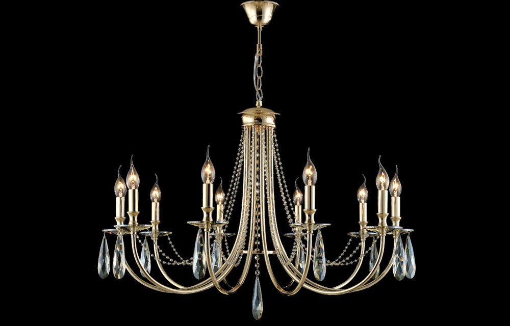 Подвесная люстра Crystal Lux Victoria VICTORIA SP10 GOLD/AMBER