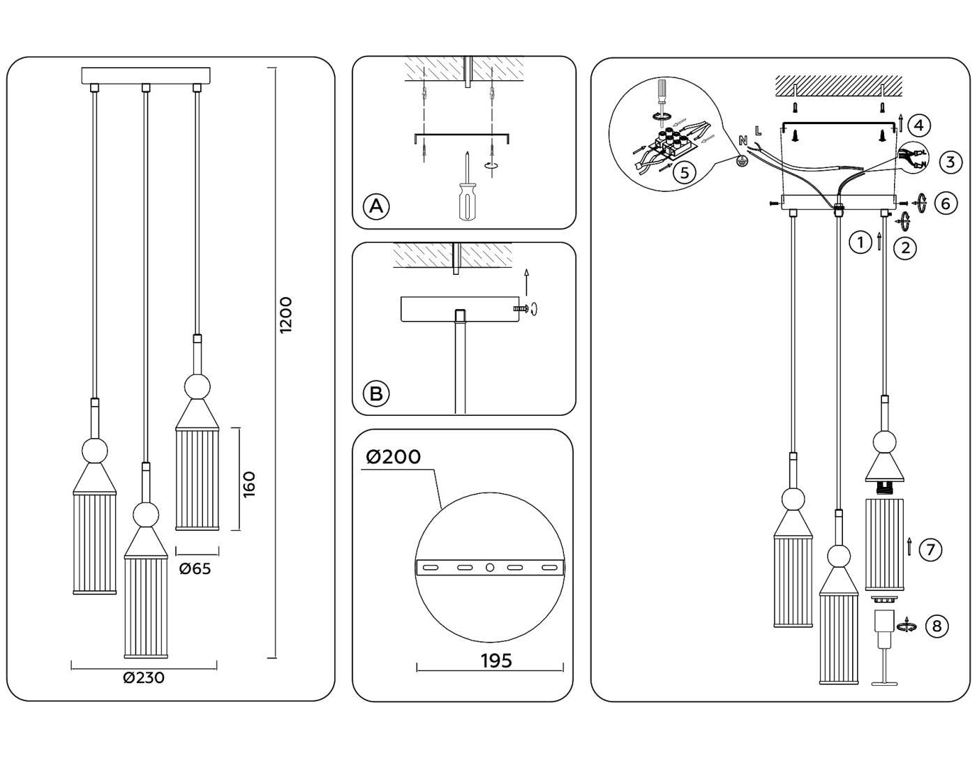 LH55252 Светильник подвесной Ambrella Heigh Light LH55252