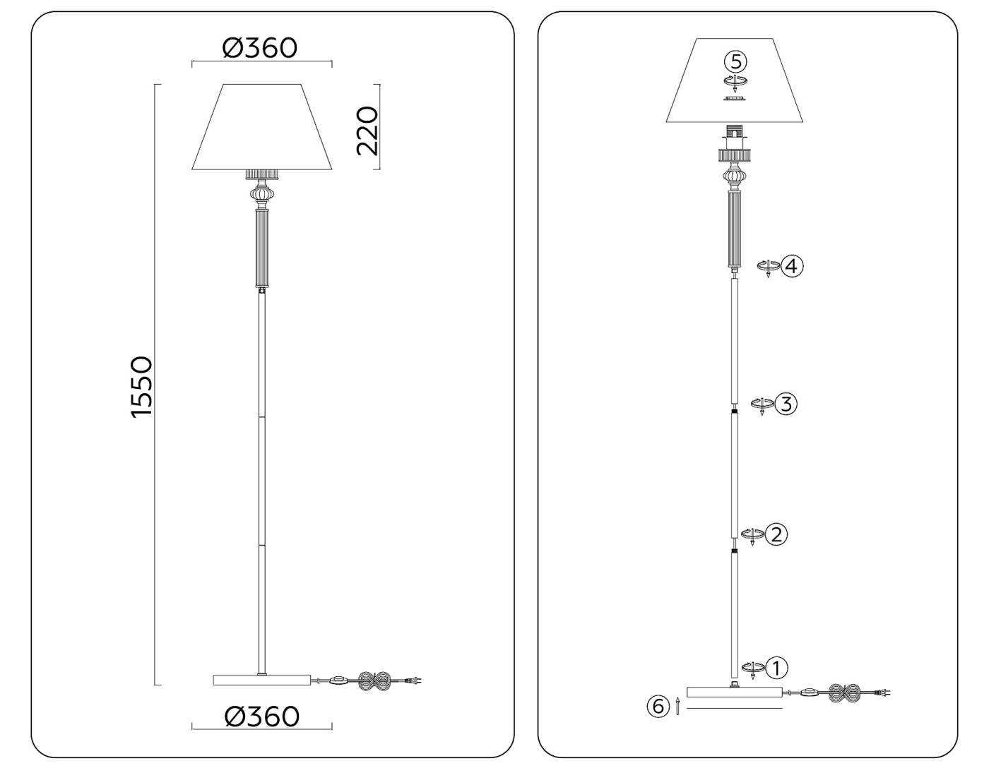 Торшер Ambrella Heigh Light LH71028