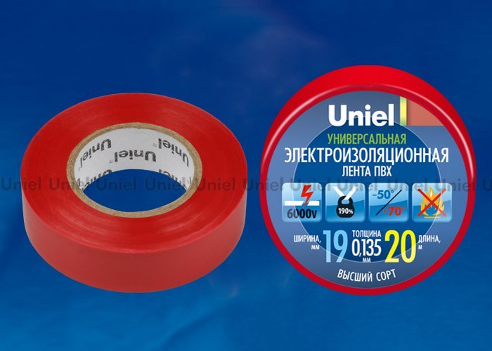 UIT-135P 20/19/01 RED Изоляционная лента Uniel UIT-135P 20/19/01 RED