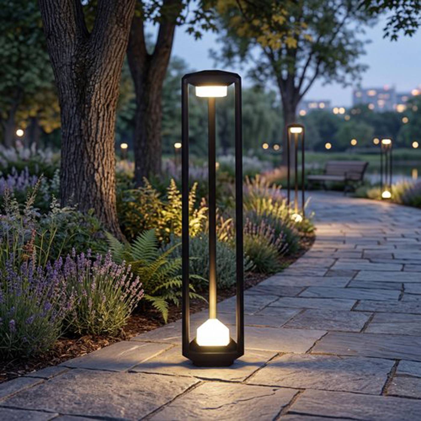 Наземный фонарь Reluce 09987-0.7-001JH 0.8M LED2X6W BK RLOS