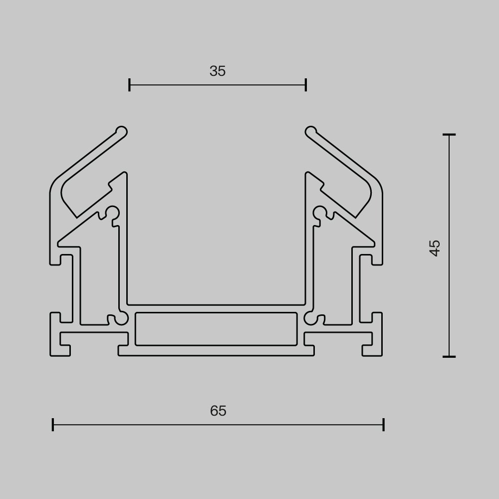 Профиль для монтажа Trinity в натяжной ПВХ потолок, 2м Maytoni Accessories for tracks Trinity TRA005MP-312S