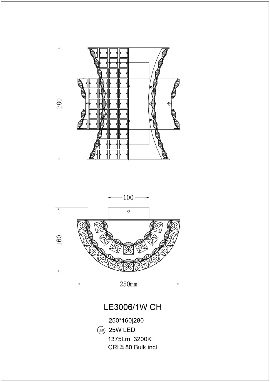 LE3006/1W CH Настенное бра LEON Tendre LE3006/1W CH