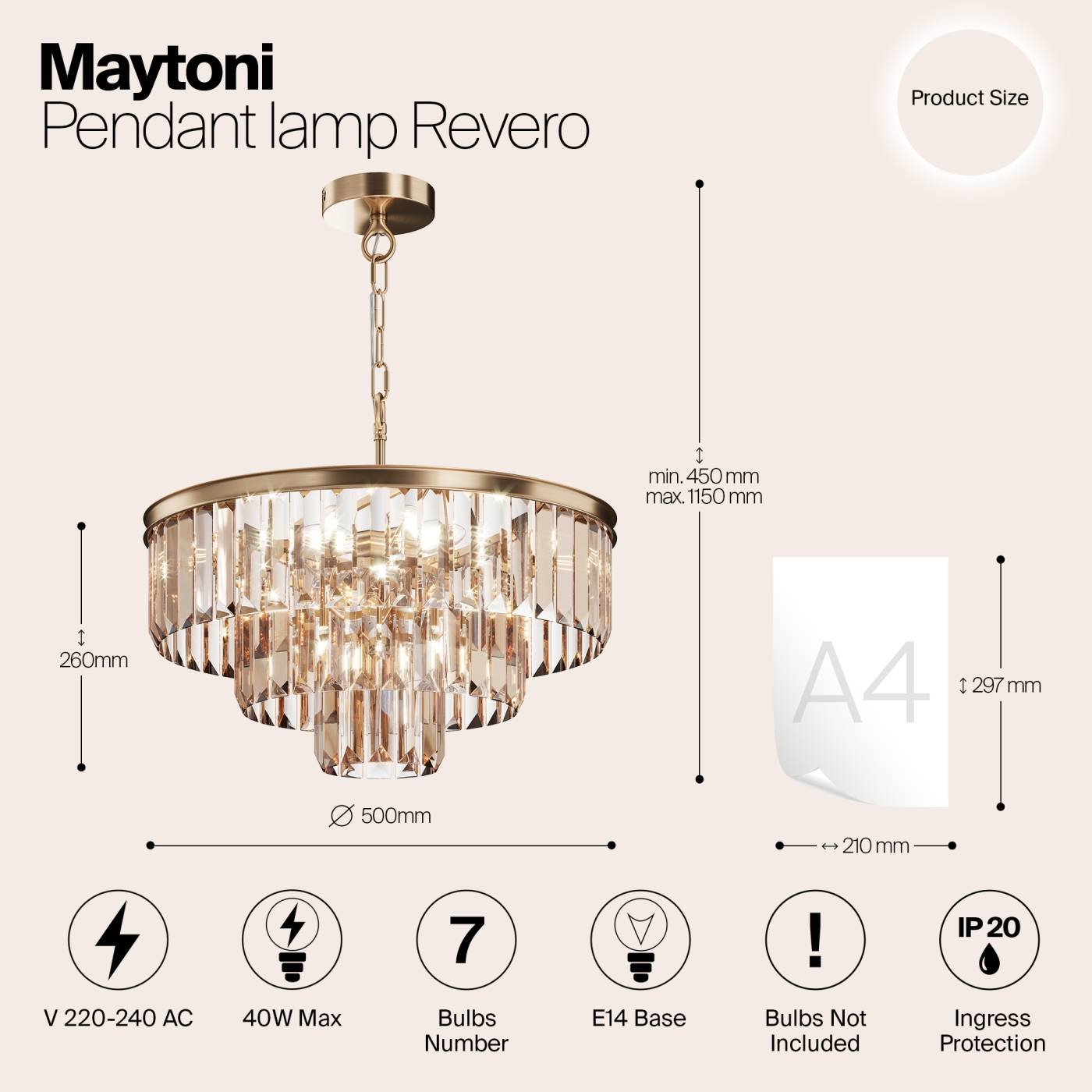 MOD085PL-07BS Подвесная люстра Maytoni Revero MOD085PL-07BS