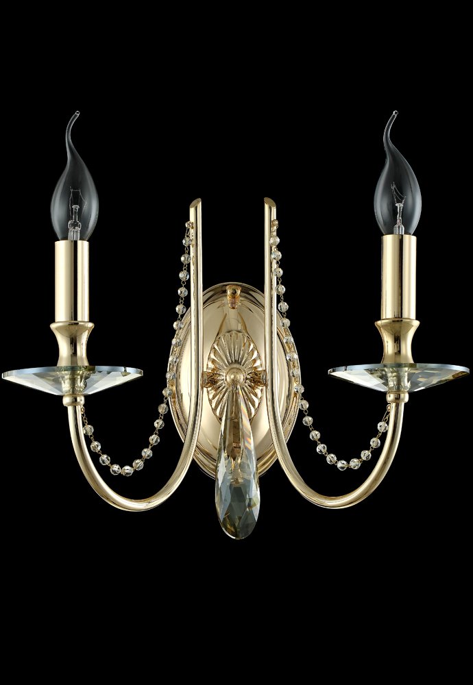 Настенное бра Crystal Lux Victoria VICTORIA AP2 GOLD/AMBER