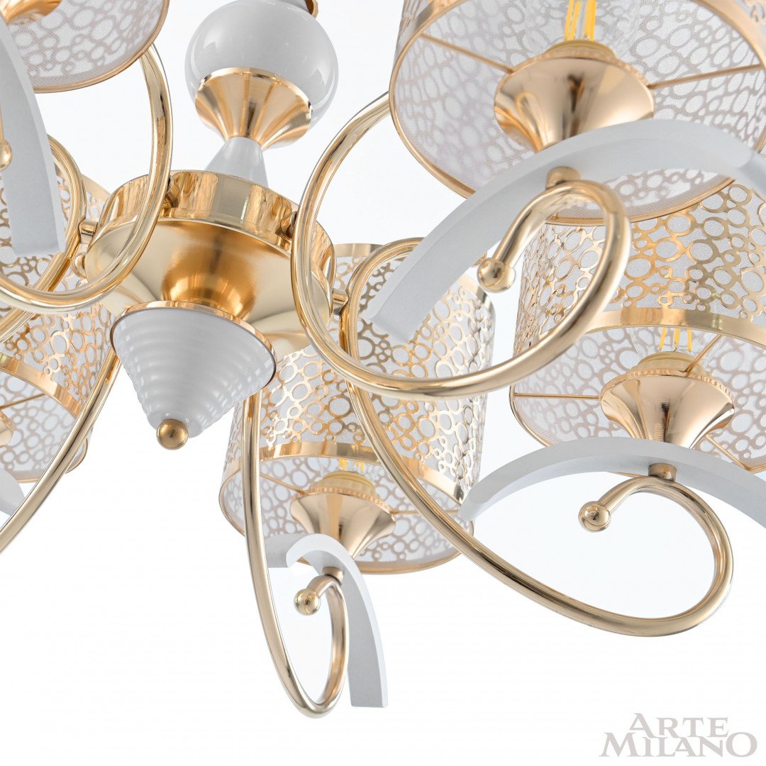 309787/6 Wh/Gd Подвесная люстра Arte Milano Florentia-9787 309787/6 Wh/Gd