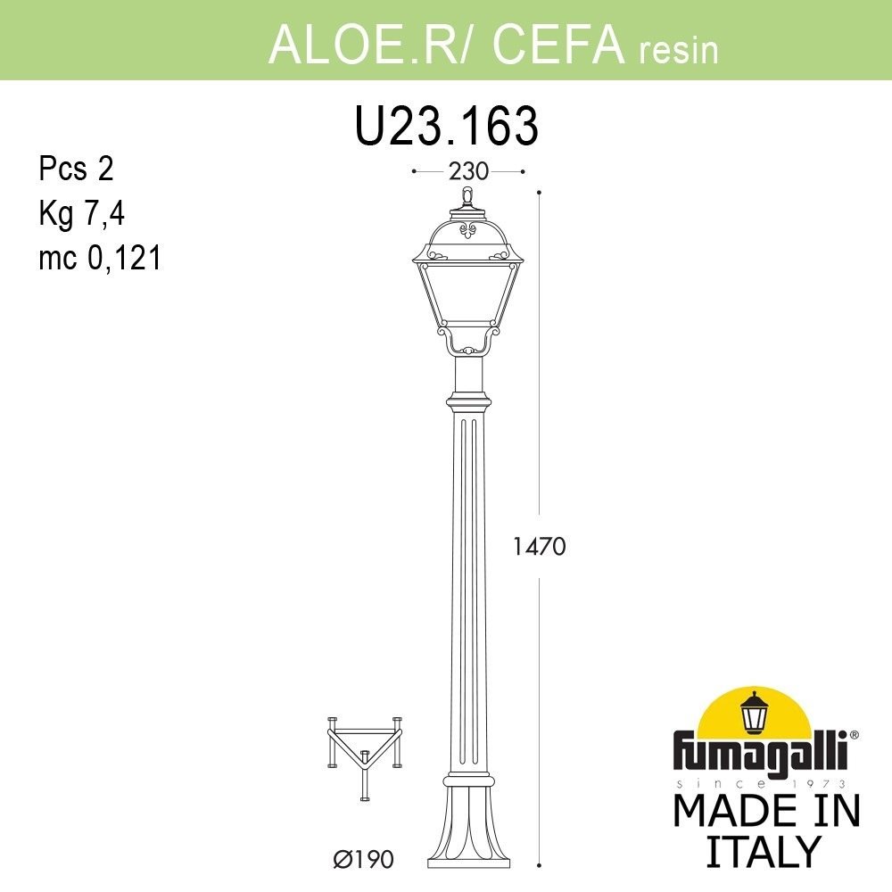 Наземный фонарь Cefa Fumagalli U23.163.000.WXE27