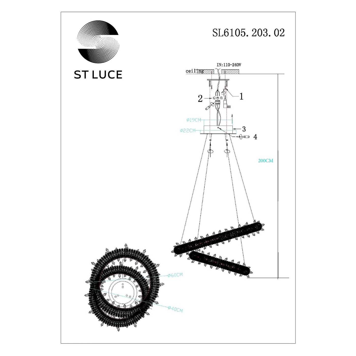 SL6105.203.02 Подвесная люстра ST Luce Lucchero SL6105.203.02