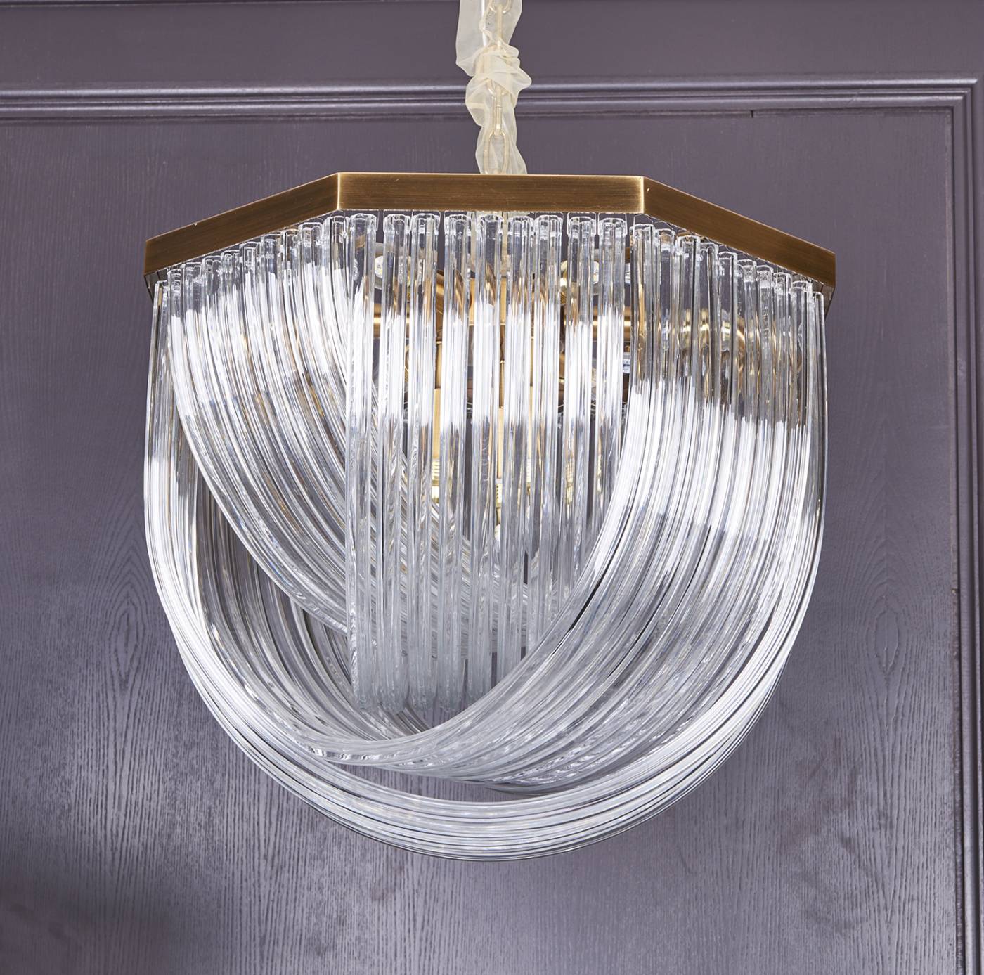 A001-554 L9 brass/clear Подвесная люстра Delight Collection Murano Glass A001-554 L9 brass/clear