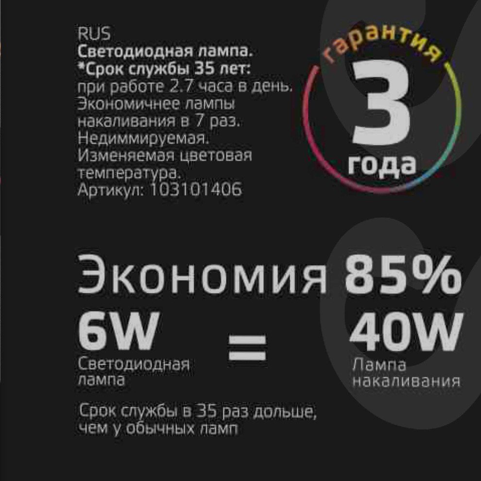 103101406 Светодиодная лампа Gauss RGBW+dim 103101406