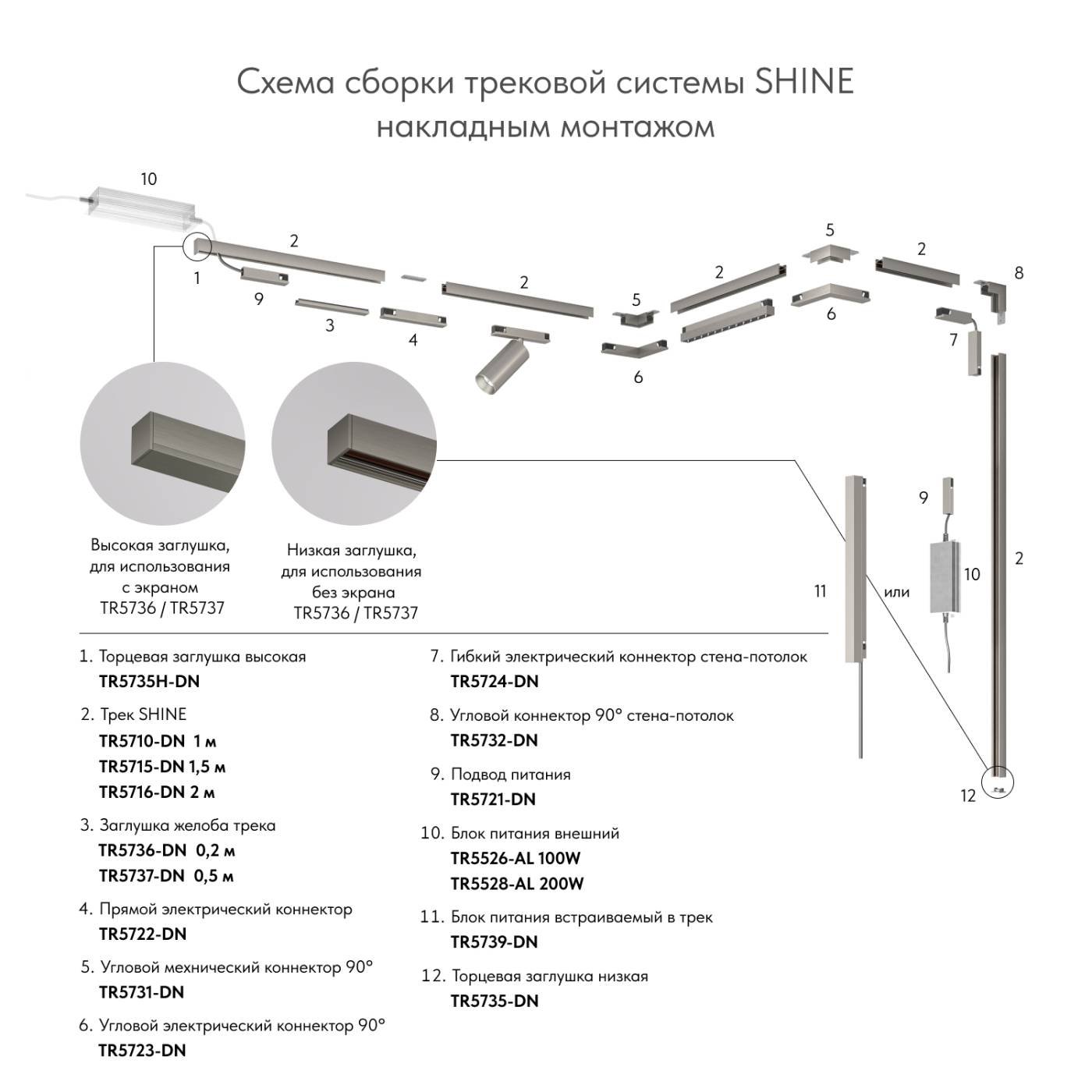 TR5716-DN Шинопровод Denkirs Shine base TR5716-DN