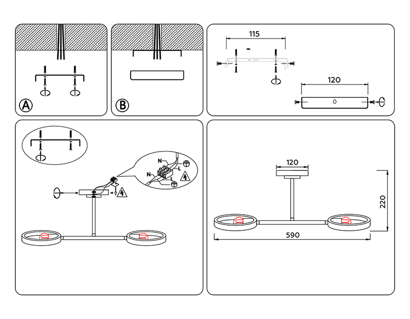 TR8244 Потолочная люстра Ambrella Traditional TR8244