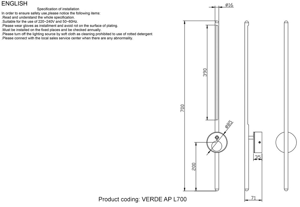 VERDE AP L700 GOLD Настенный светильник Crystal Lux Verde VERDE AP L700 GOLD