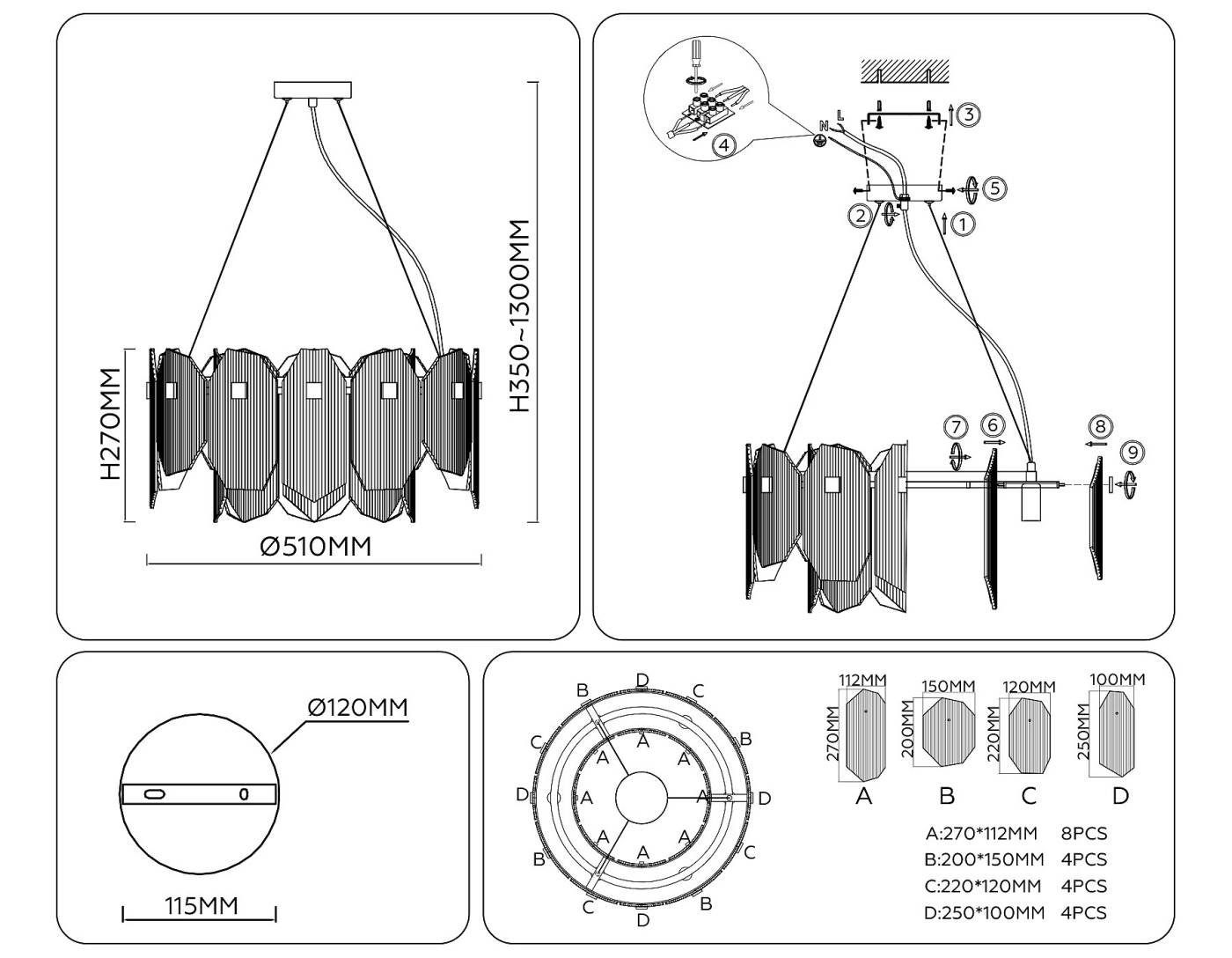LH31251 Подвесная люстра Ambrella Crystal LH31251