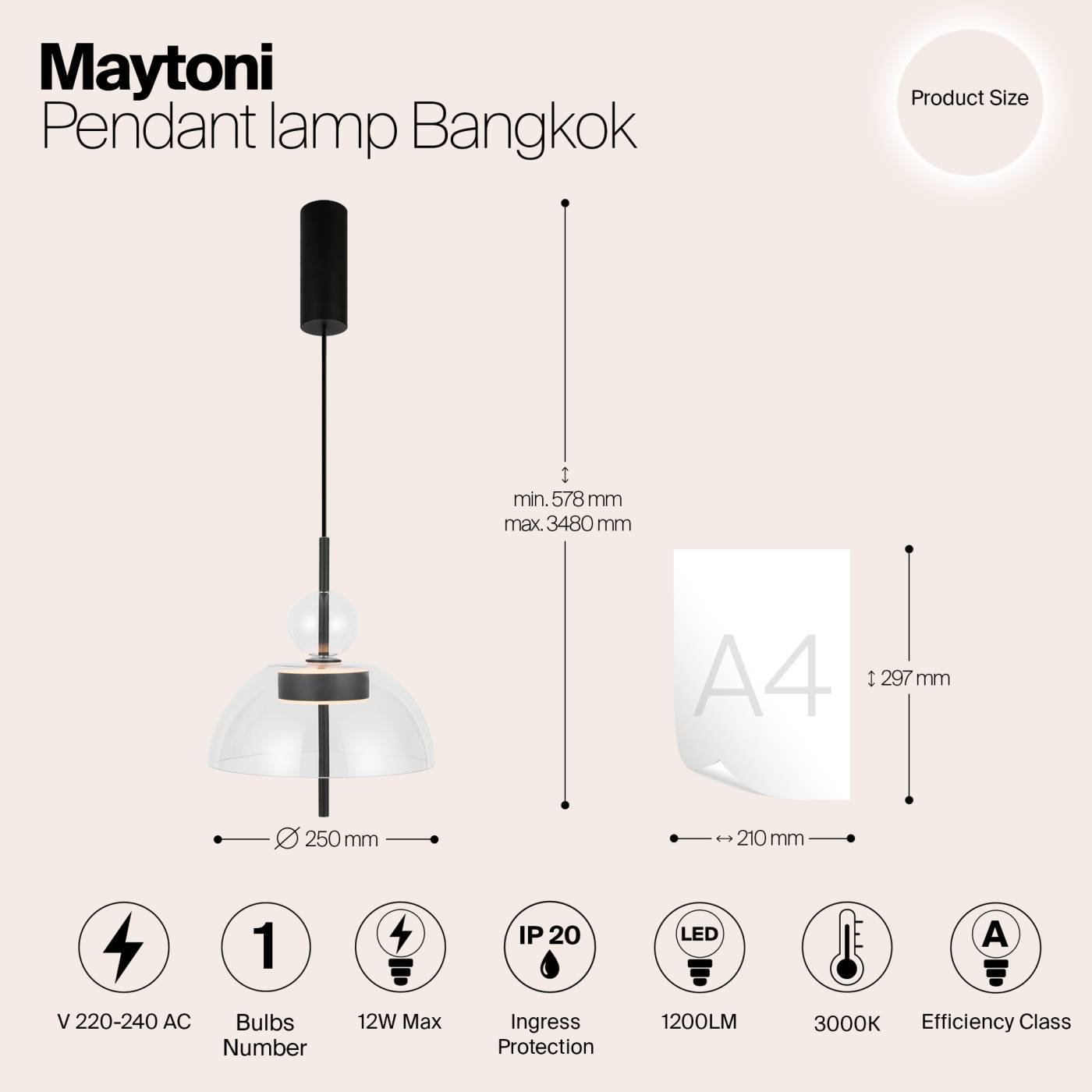 MOD185PL-L6B3K1 Светильник подвесной Maytoni Bangkok MOD185PL-L6B3K1